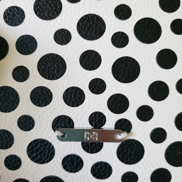 NWT,Coco & Carmen Womans Mini White/Black Polka-dot Crossbody Bag. - Picture 6 of 9